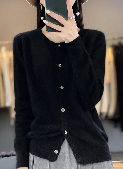 Juliana | Damen Strickjacke Kurz | Beige