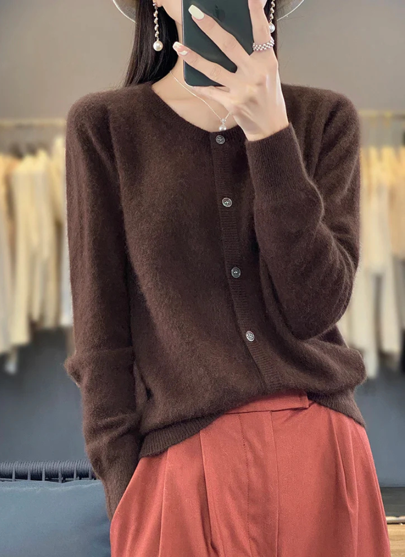 Juliana | Damen Strickjacke Kurz | Beige