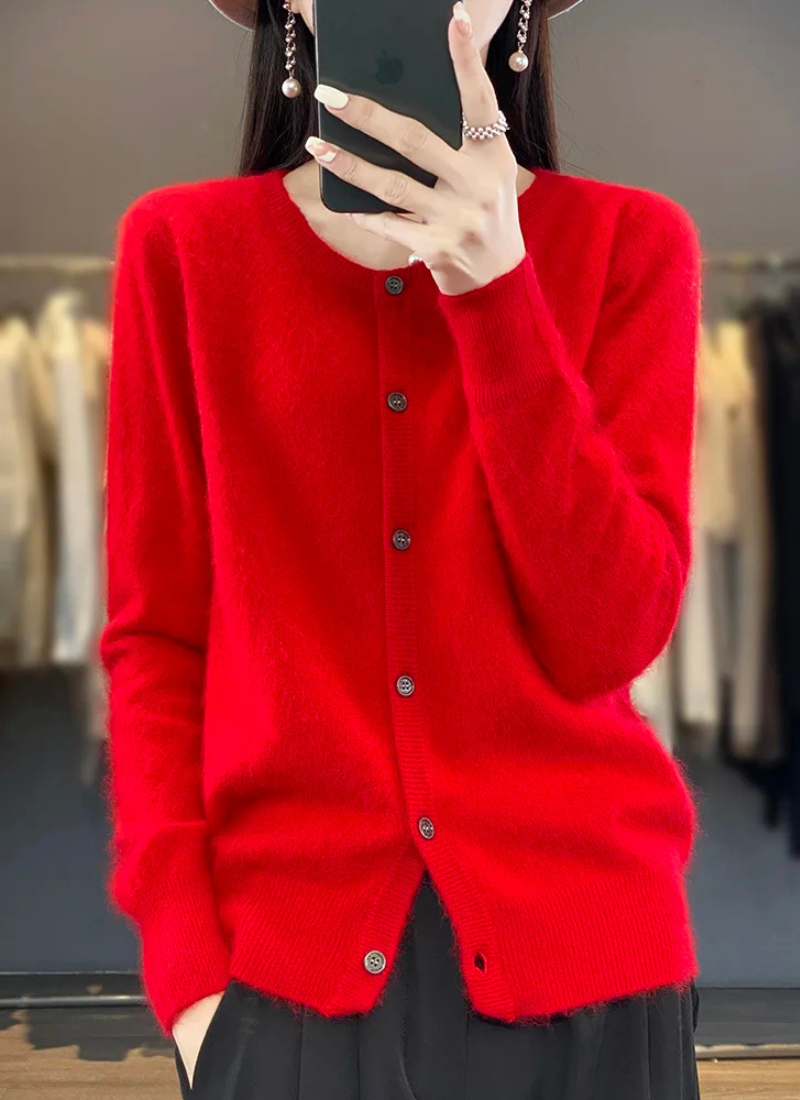 Juliana | Damen Strickjacke Kurz | Beige