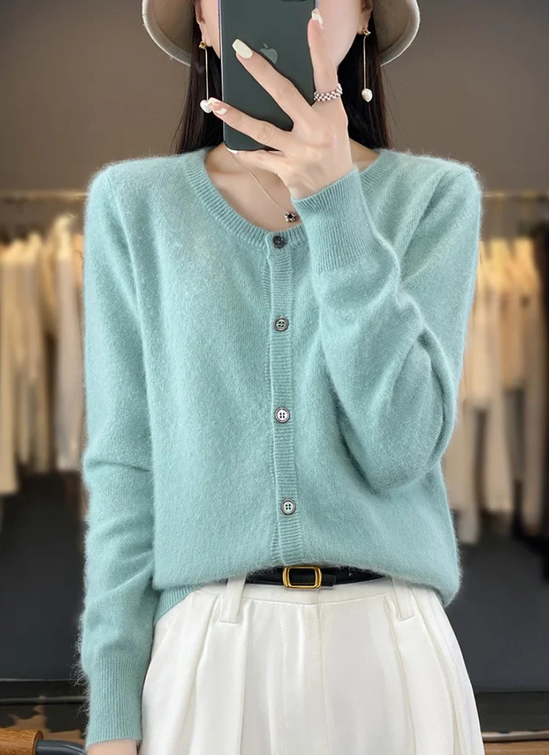 Juliana | Damen Strickjacke Kurz | Beige