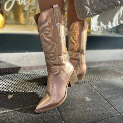 Kamila | Damen Western Cowboystiefel | Schwarz