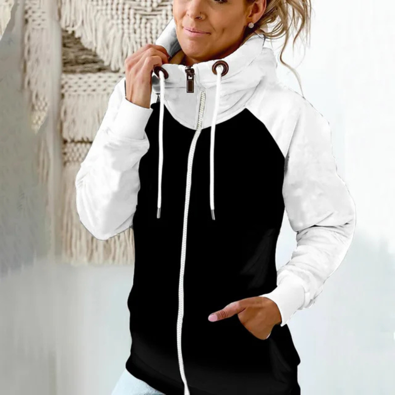 Editha | Damen Zip Hoodie | Schwarz