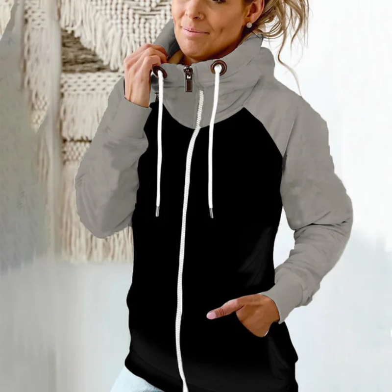 Editha | Damen Zip Hoodie | Schwarz
