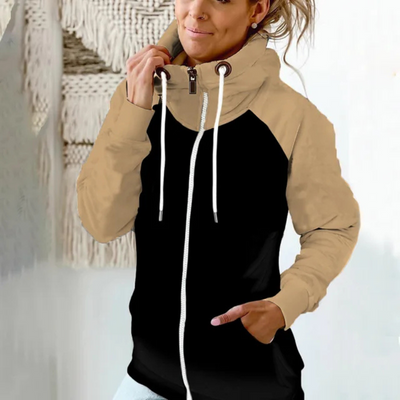Editha | Damen Zip Hoodie | Schwarz
