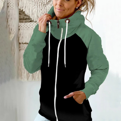 Editha | Damen Zip Hoodie | Schwarz