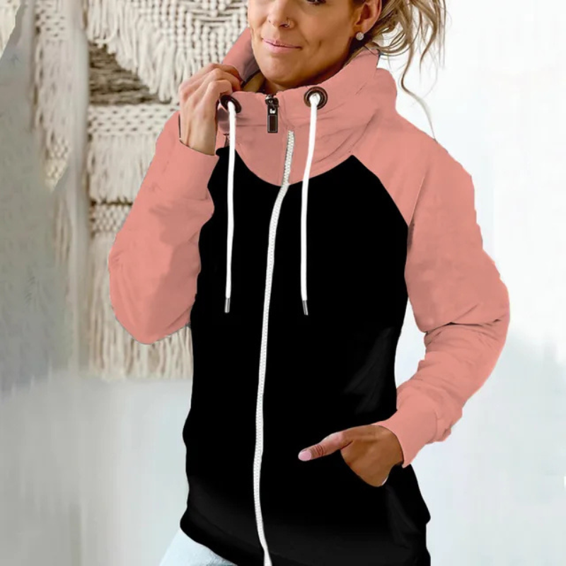 Editha | Damen Zip Hoodie | Schwarz