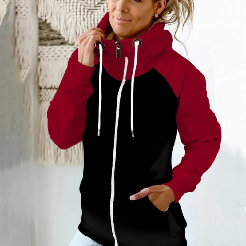 Editha | Damen Zip Hoodie | Schwarz
