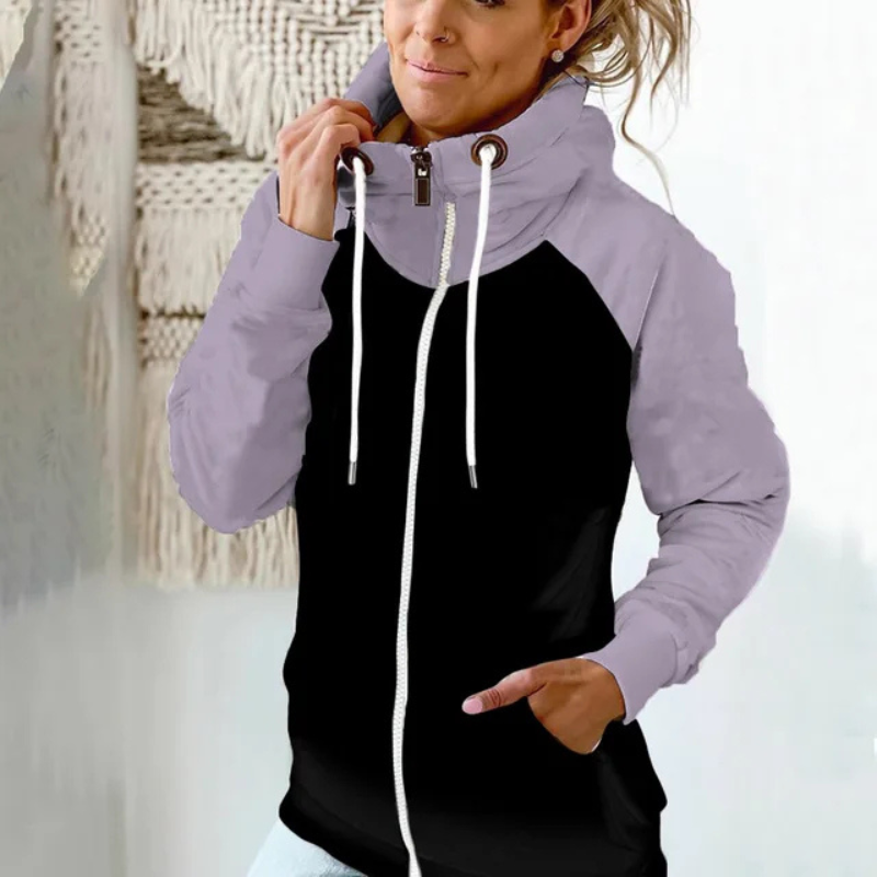 Editha | Damen Zip Hoodie | Schwarz