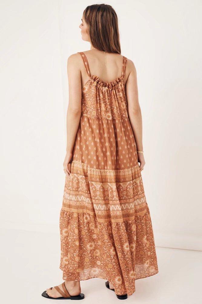 Avelena | Gerafftes Maxikleid