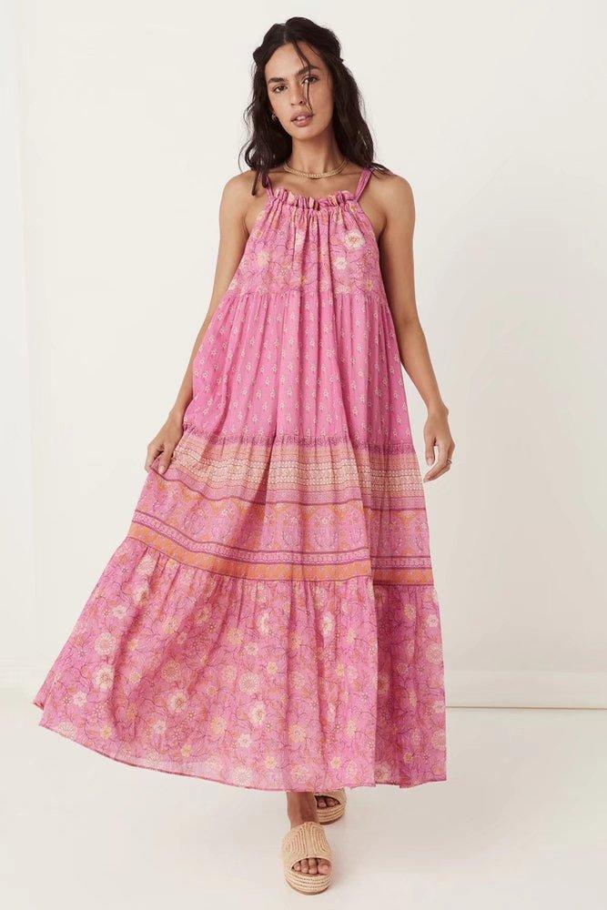 Avelena | Gerafftes Maxikleid