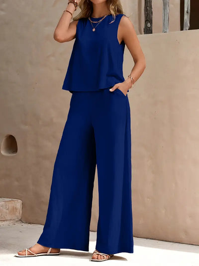 Faylisse – Elegantes ärmelloses Lounge-Set mit weitem Bein