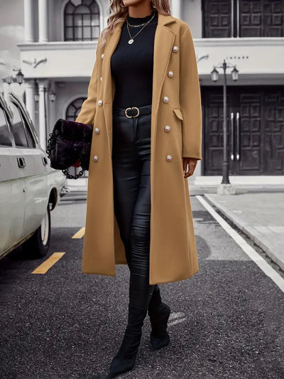 Avelena | Modebewusster Trenchcoat mit Gürtel und Fellbesatz