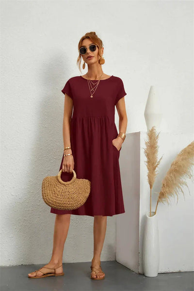 Lässiges Midikleid mit Taschen | Minimalistisch und Bequem | Sommerlicher Look