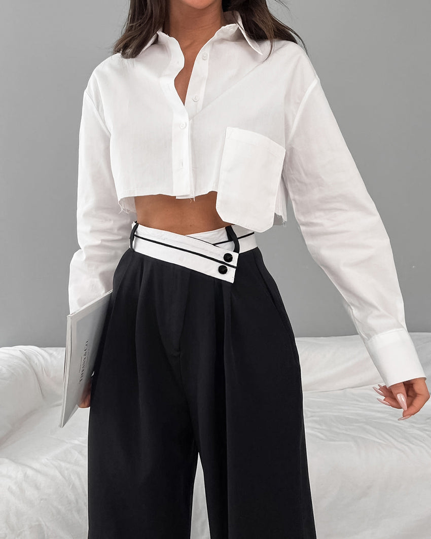 Avelena | Weite Hose mit Asymmetrischem Bund