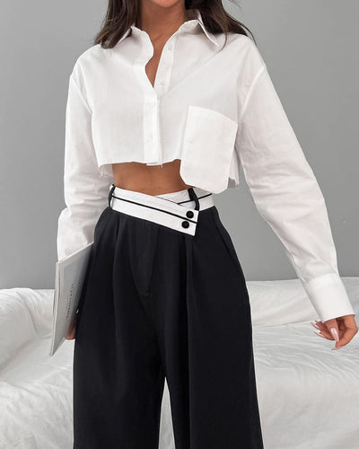 Avelena | Weite Hose mit Asymmetrischem Bund