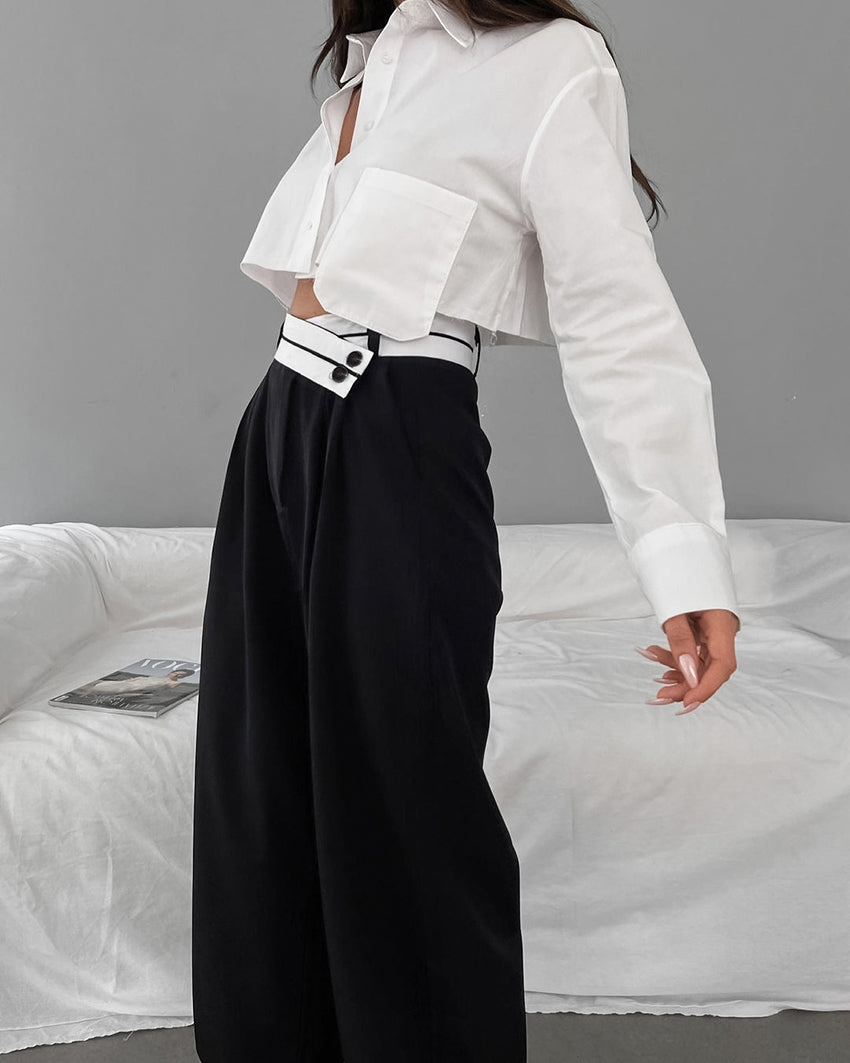 Avelena | Weite Hose mit Asymmetrischem Bund