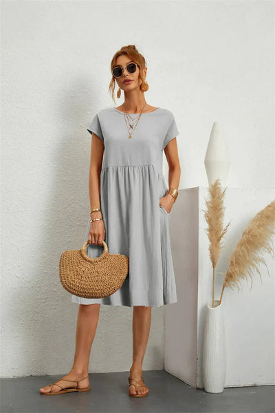 Lässiges Midikleid mit Taschen | Minimalistisch und Bequem | Sommerlicher Look