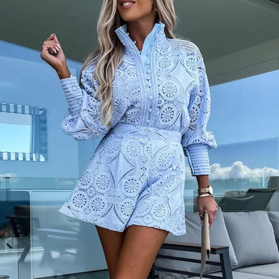 Cressielle – Elegantes zweiteiliges Spitzen-Set aus Baumwolle