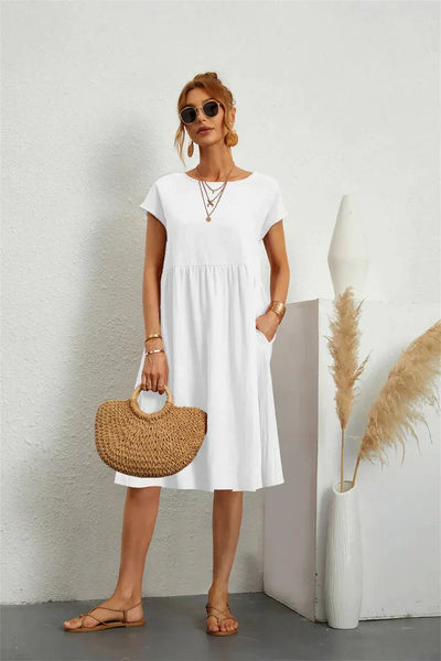 Lässiges Midikleid mit Taschen | Minimalistisch und Bequem | Sommerlicher Look
