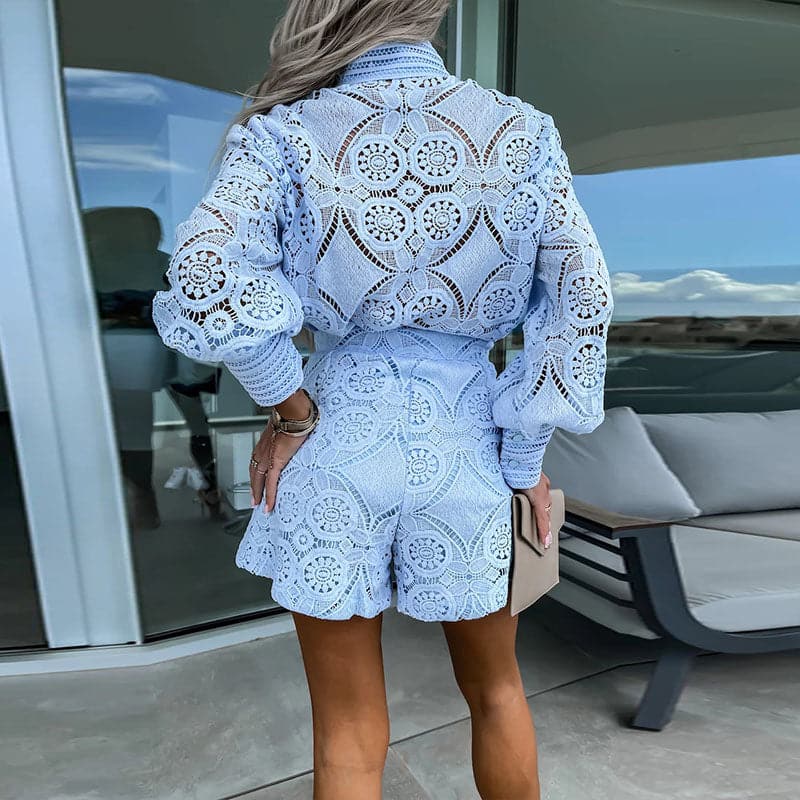 Cressielle – Elegantes zweiteiliges Spitzen-Set aus Baumwolle