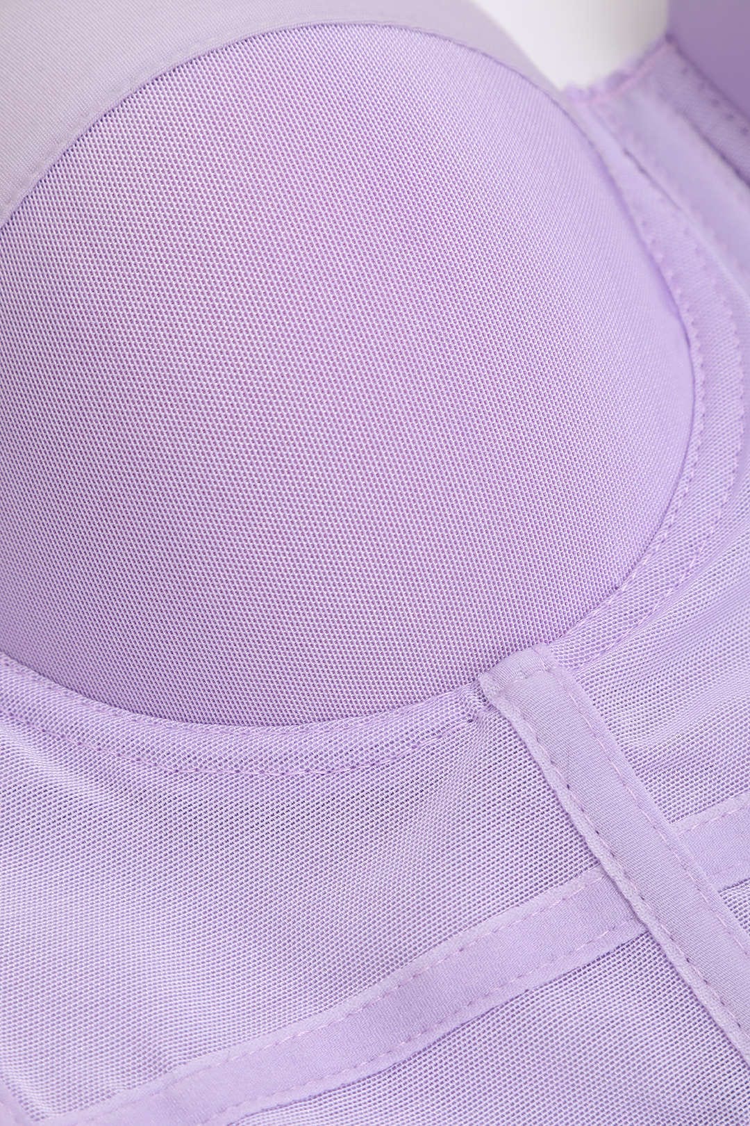 Ida | Figurbetontes Bustier-Top mit Bügel-Cups und transparenter Mesh-Struktur