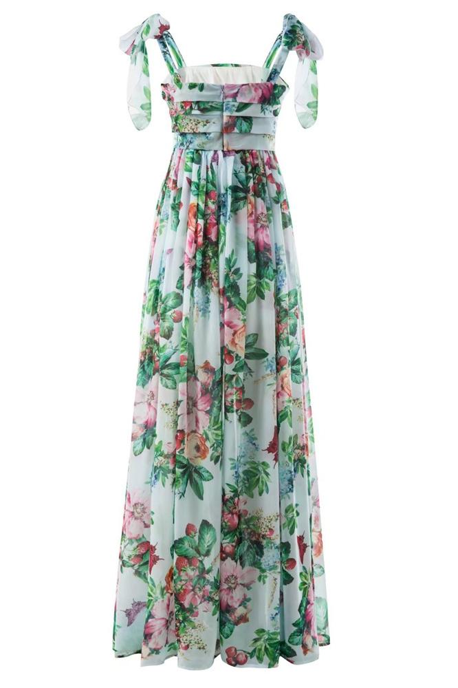Avelena | Bedrucktes Maxikleid mit Trägern