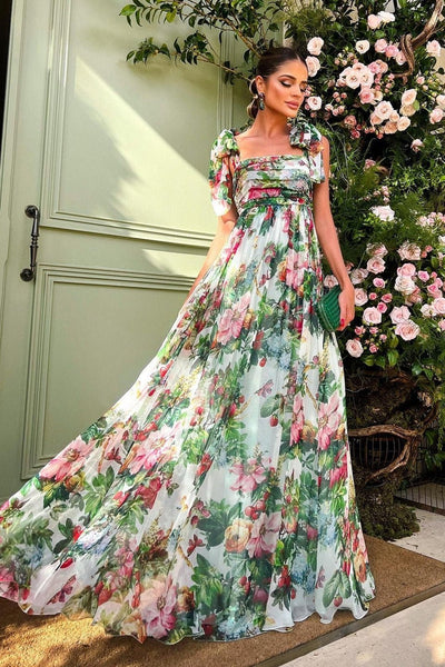 Avelena | Bedrucktes Maxikleid mit Trägern
