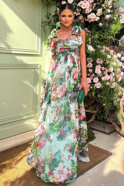 Avelena | Bedrucktes Maxikleid mit Trägern
