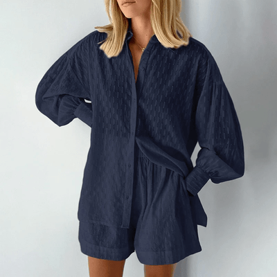 Christa | Luftiges Baumwoll-Set mit Oversized-Bluse & Shorts