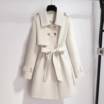 Avelena | Zweireihiger Trenchcoat mit Gürtel für Jeden Anlass