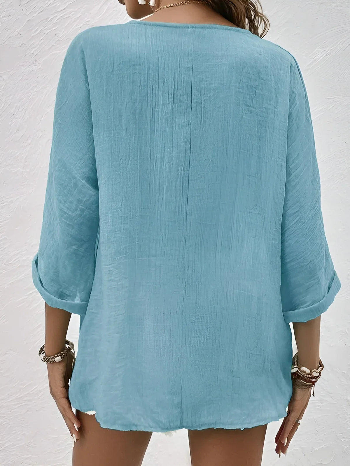 Seira – Baumwoll-Leinen-Bluse mit Knöpfen