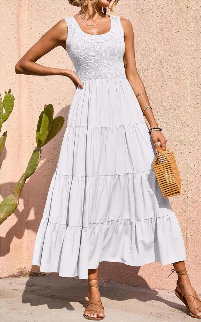 Arcelia – Bezauberndes ärmelloses Maxikleid mit Stufen