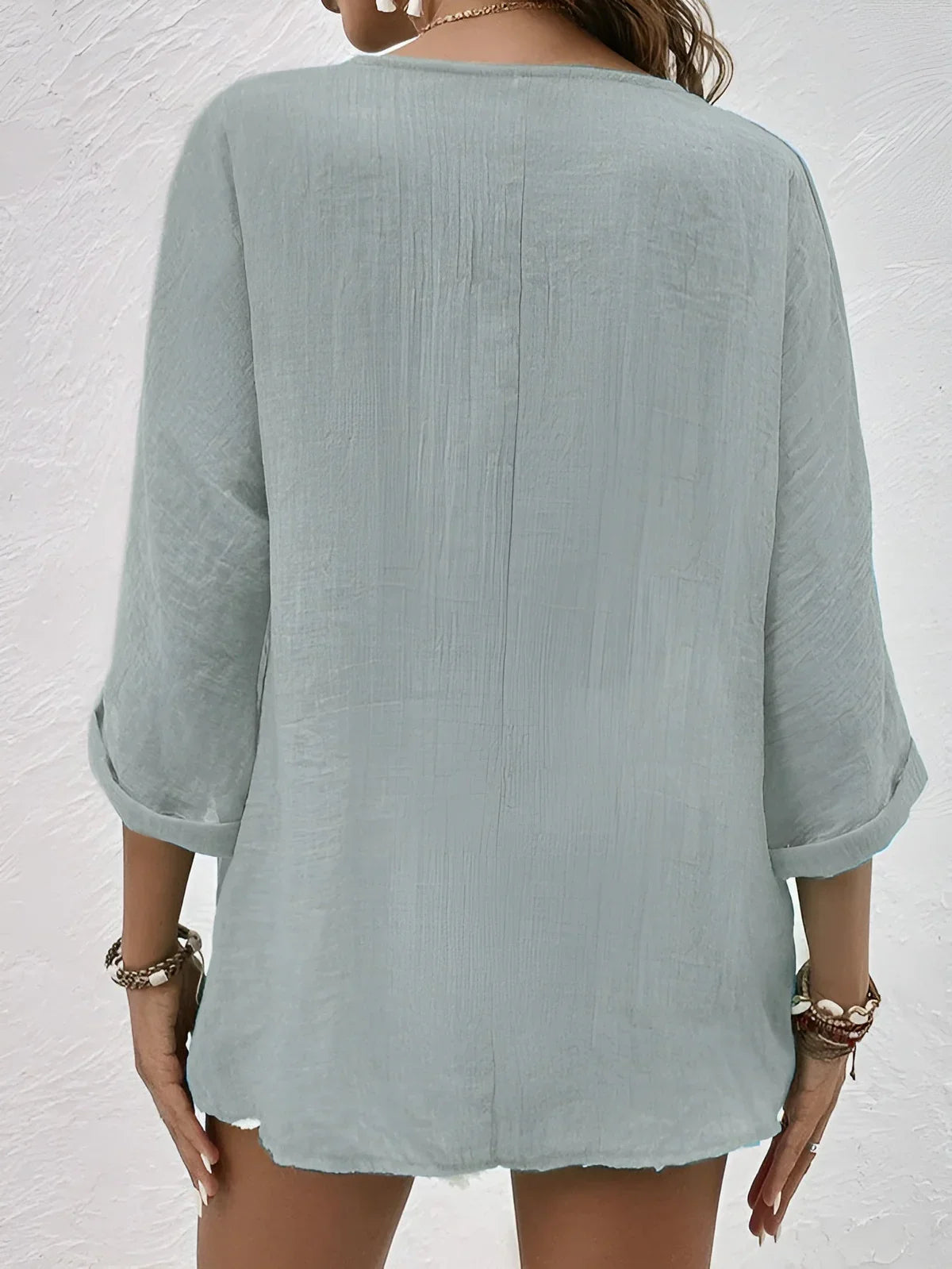 Seira – Baumwoll-Leinen-Bluse mit Knöpfen