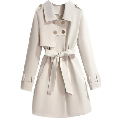 Avelena | Zweireihiger Trenchcoat mit Gürtel für Jeden Anlass