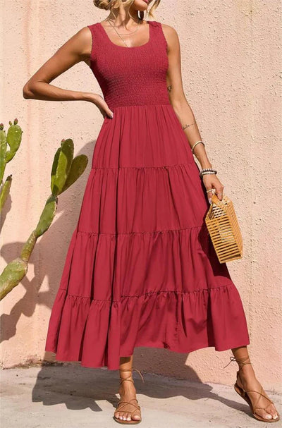 Arcelia – Bezauberndes ärmelloses Maxikleid mit Stufen