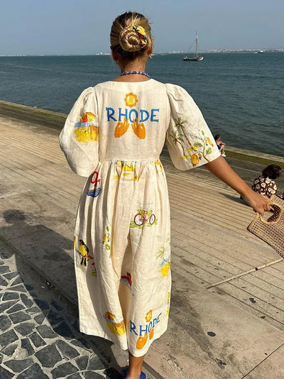 Gemustertes Sommerkleid für Frauen - Aelynae