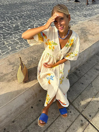 Gemustertes Sommerkleid für Frauen - Aelynae