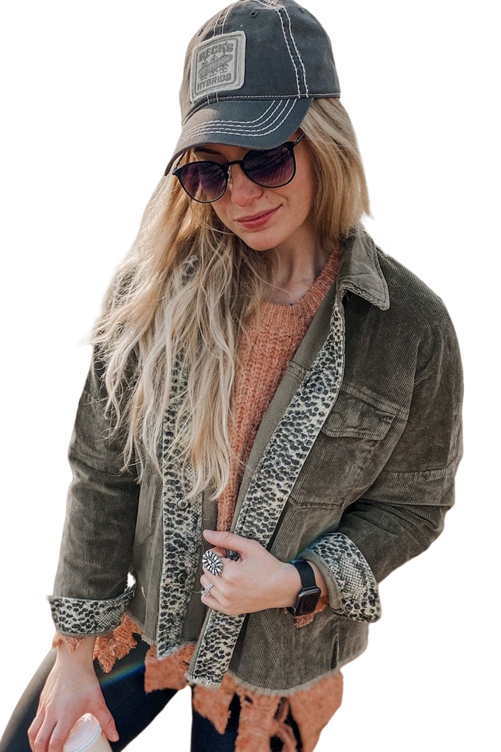 Cordjacke mit Leoparden-Details | Wild & Stilvoll | Boho-Chic