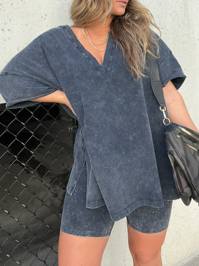 Zweiteiliges Set mit Oversized-Shirt | Lässiger Stil | Bequem & Modern