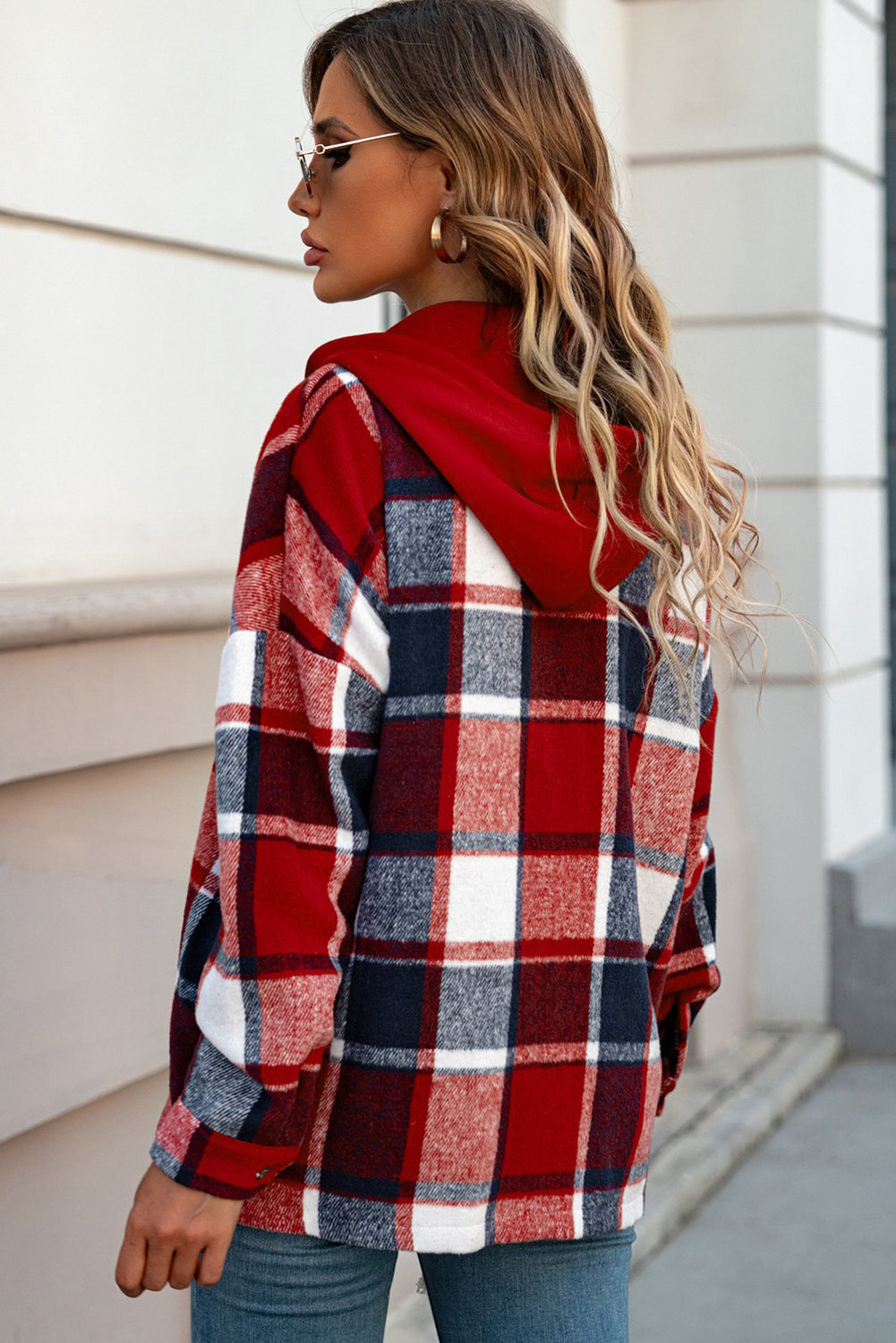 Kariertes Oversized-Hemdjacke | Kapuze & Knopfleiste | Lässiger Komfort