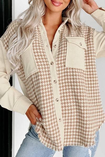 Oversize-Hemdjacke im Hahnentrittmuster | Schick & Gemütlich | Stilvoller Look