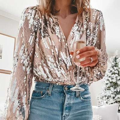 Avelena | Modern Glänzende Partybluse