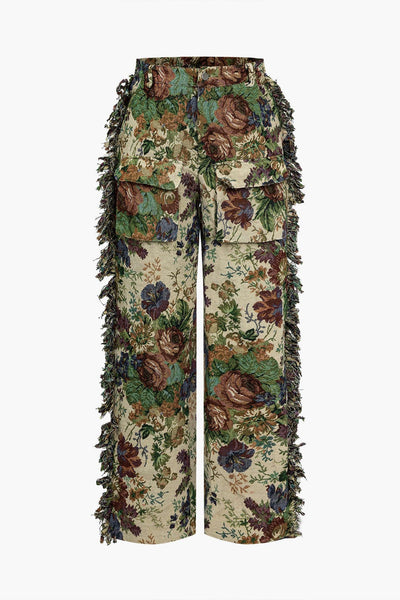 Jara | Extravagantes Zweiteiler-Set mit Bustier & bestickter Cargo-Hose