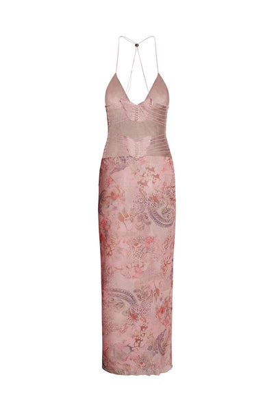 Avelena | Bedrucktes Schmetterlings-Maxikleid