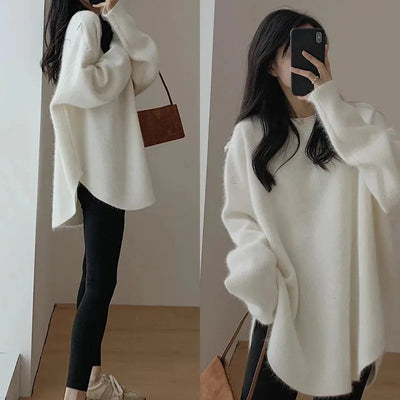 Avelena | Entspannter Raffinierter Pullover mit Rundhalsausschnitt und Tropfenschulter