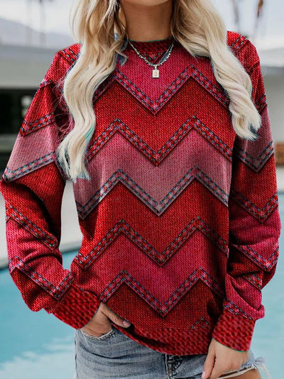 Langarm-Geometrischer Sweatshirt | Zeitlos & Luxuriös | Lässiger Chic