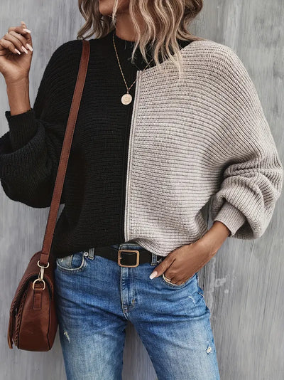 Avelena | Modischer Pullover In Kontrastfarbe
