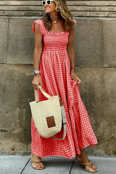 Dorina – Stilvolles Baumwoll-Gingham-Kleid