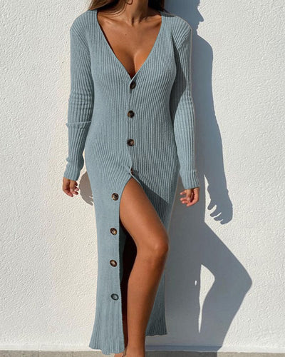 Kiara – Schickes Maxikleid aus Rippstrick