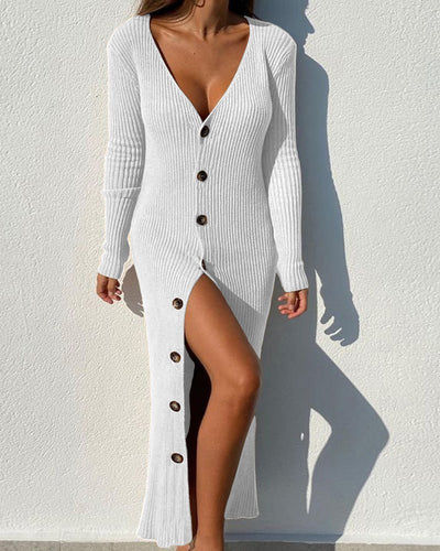 Kiara – Schickes Maxikleid aus Rippstrick